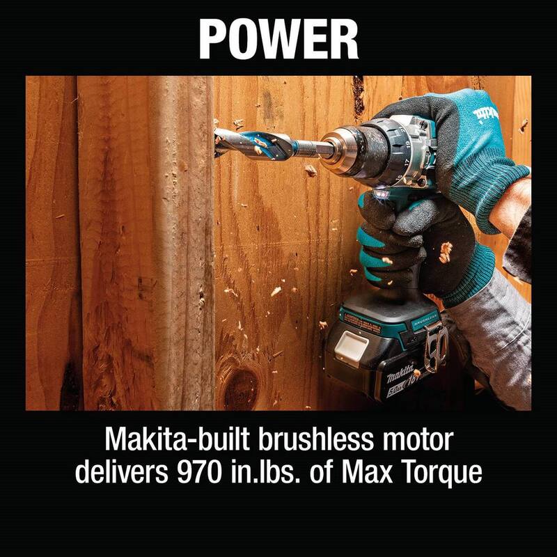 Kit de taladro-destornillador compacto inalámbrico sin escobillas de 1/2 pulgadas Makita 18-Volt LXT con batería de iones de litio de 5.0Ah - XPH16T