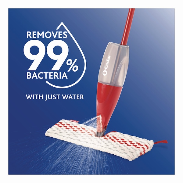 Recambio O-Cedar ProMist MAX, Microfibra, Tamaño Personalizado para Sistema de Trapeador ProMist, Rojo/Blanco/Gris, 4 Paquetes - 173579CT