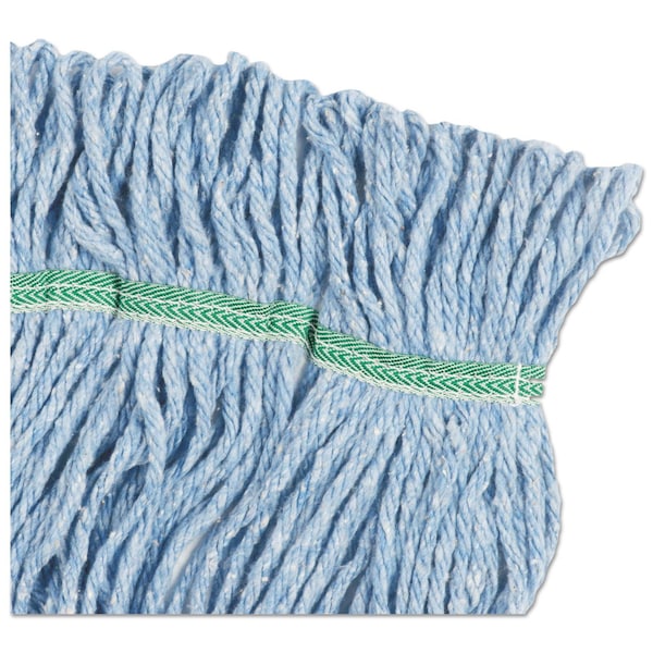Cabeza de trapeador húmedo Boardwalk Super Loop, Fibra de Algodón/Sintética, Banda de 5 pulgadas, Tamaño Mediano, Azul, Paquete de 12 - BWK502BLCT
