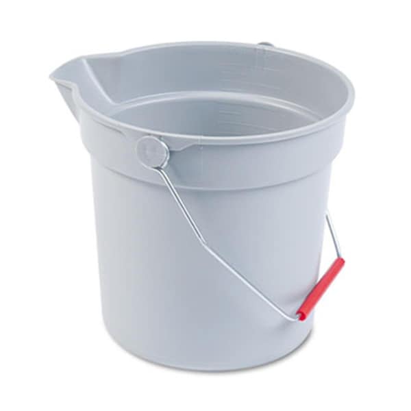 Balde utilitario de plástico Pinpoint Brute de 10 cuartos de galón 10-1/2 Diameter x 10-1/4h Gris Plástico - PI40576