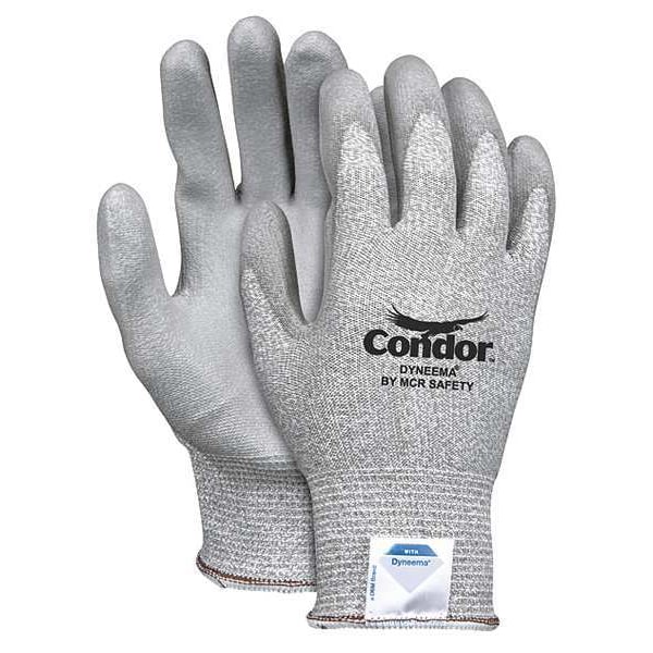 Guantes recubiertos resistentes al corte Condor, Nivel de corte A2, 13 ga, color gris, talla S (7) - 30YP28.