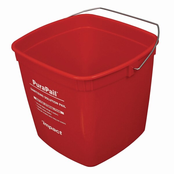 Cubeta sanitizante PuraPail de Impact Products, 6 qt, de polietileno, roja - 5506-6S