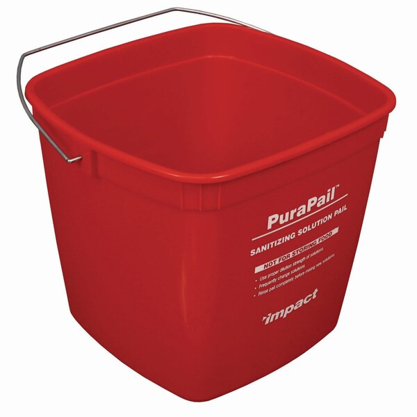 Cubeta sanitizante PuraPail de Impact Products, 6 qt, de polietileno, roja - 5506-6S