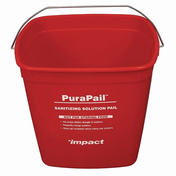 Cubeta sanitizante PuraPail de Impact Products, 6 qt, de polietileno, roja - 5506-6S