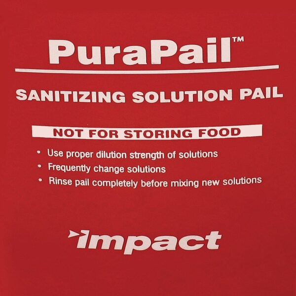 Cubeta sanitizante PuraPail de Impact Products, 6 qt, de polietileno, roja - 5506-6S