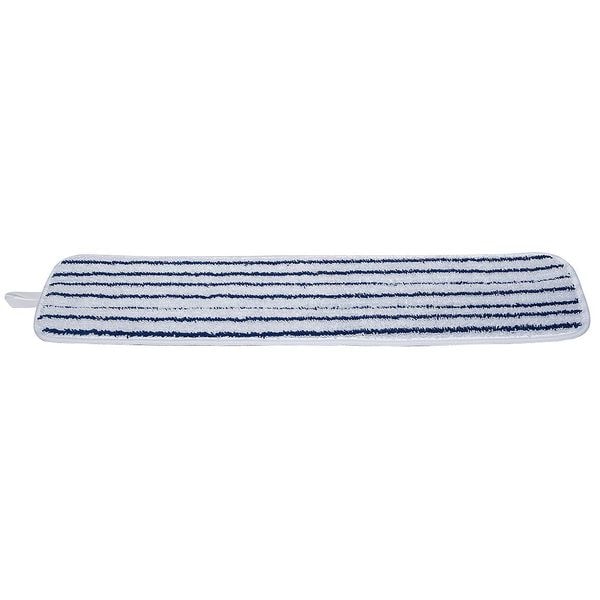 Almohadilla de mopa plana Tough Guy de 18 pulgadas, 2 oz de peso en seco, conexión de gancho y bucle, extremo en bucle, blanco, microfibra - 6PVT1