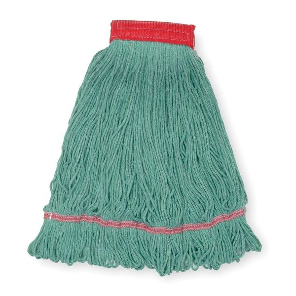Trapo de Piso Húmedo Tough Guy 5 in, 22 oz de Peso Seco, Conexión de Puerta Lateral, Extremo en Bucle, Verde, Mezcla de Rayón/Sintético - 1TYY1