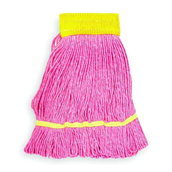 Fregona húmeda de 5 pulgadas Tough Guy, 12 oz de peso seco, conexión de puerta lateral, extremo en bucle, roja, de algodón/sintético - 1TYN9