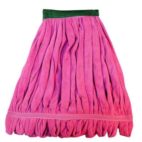 Mop Húmedo Tough Guy 5 en Tubo, 18oz de Peso Seco, Conexión de Abrazadera/Cambio Rápido/Puerta Lateral, Extremo en Lazo, Rojo, Microfibra - 6PVZ0