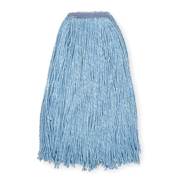 Mop de hilo Tough Guy de 1 pulgada, peso seco de 24 oz, conexión deslizante, acabado en corte, color azul, de algodón - 1TYT1