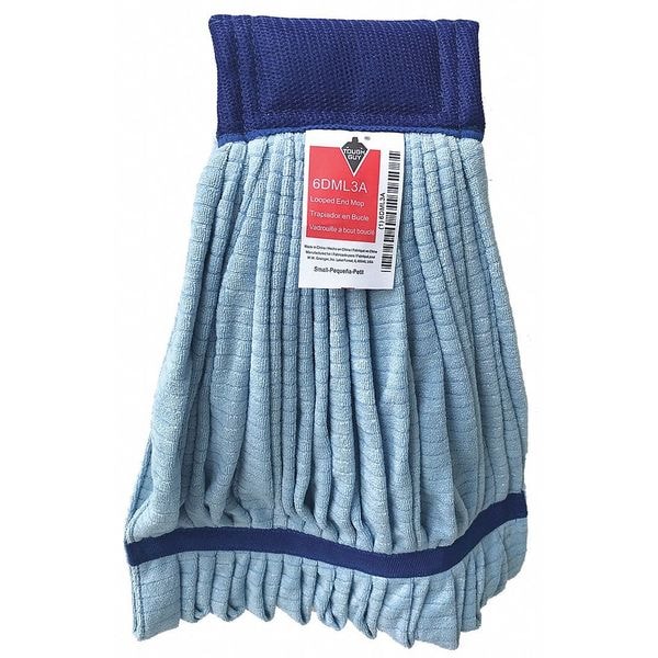 Mopa húmeda en tubo Tough Guy de 5 pulgadas, 12 oz Peso seco, Conexión de cambio rápido, Extremo en bucle, Azul, Microfibra - 6DML3