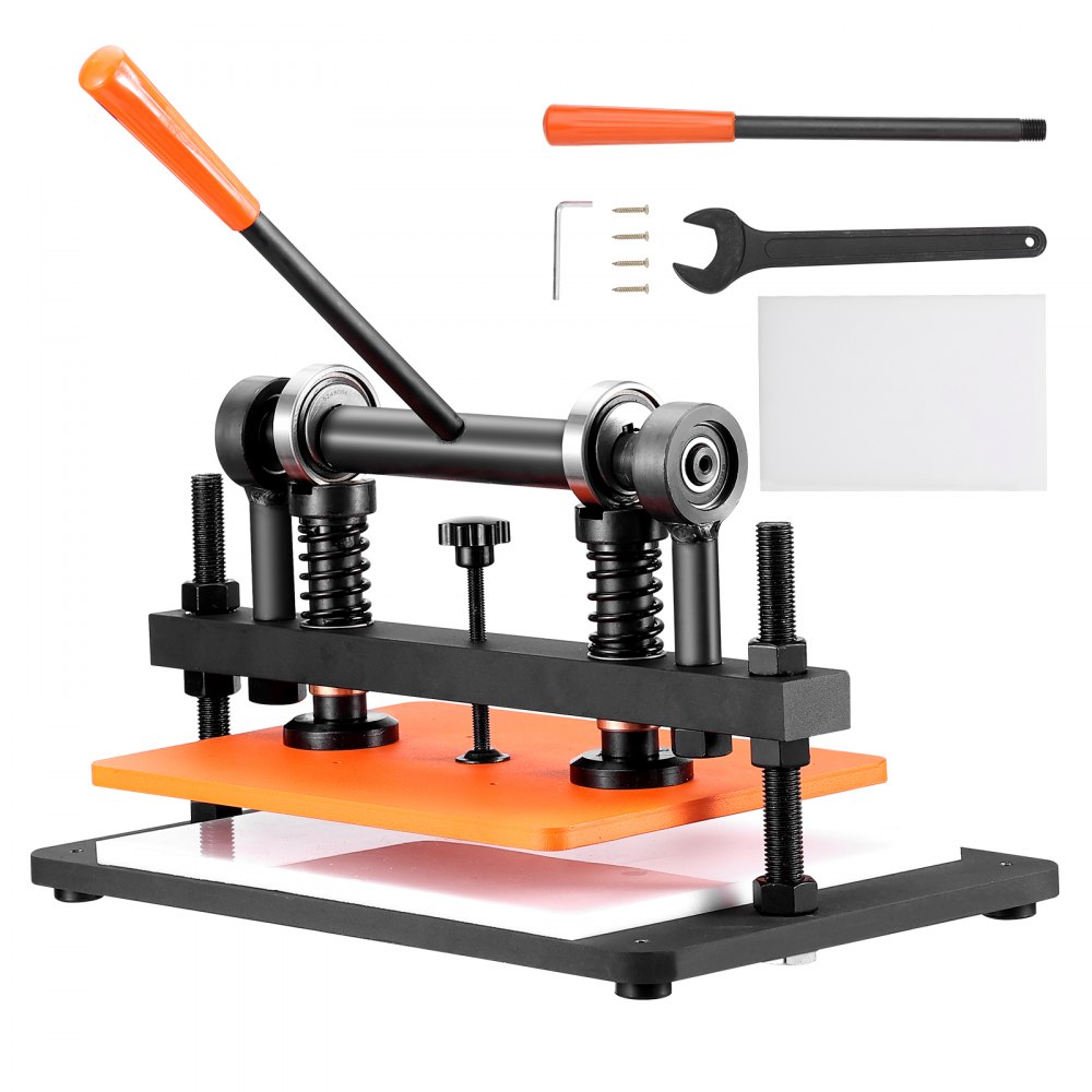 VEVOR Leather Cutting Machine, 14.2 x 10.2 in Embossing Plate Manual Die Cutter, 0.47 in Pressure Stroke Dual Guide Shafts Die Cut Machine, Leather Embossing Machine for Various of Materials - SDSLPGYHJ36XOPH3RV0