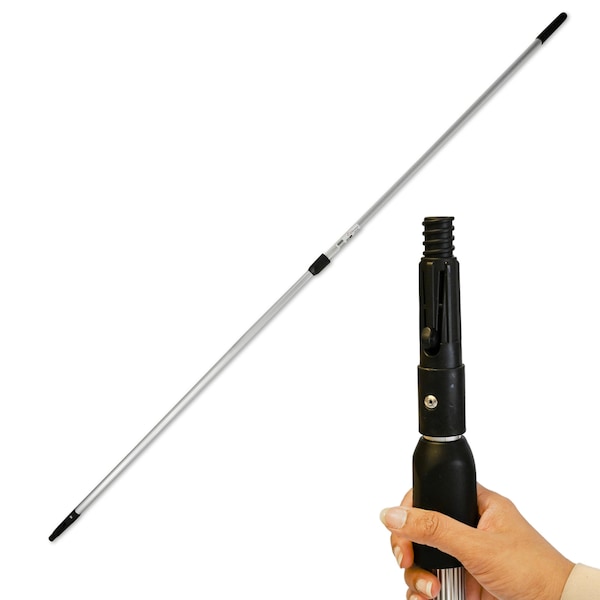 Mango telescópico para limpieza de ventanas Kleen Handler, Mango de trapeador de metal, se extiende de 54 pulgadas a 8 pies - KHES-GCEH-8FT