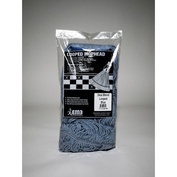 Recambio de trapeador Elite Mops and Brooms de 24 oz de Mezcla de Algodón/Sintético con Lazo 1 paq - 113-LOOPED-BB