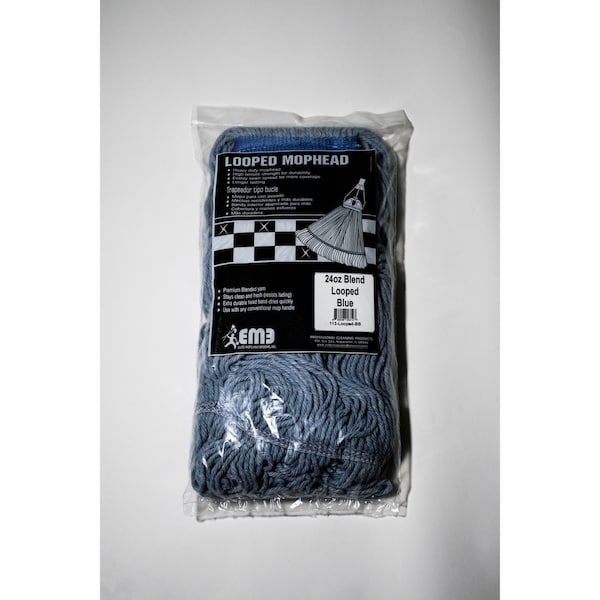 Recambio de trapeador Elite Mops and Brooms de 24 oz de Mezcla de Algodón/Sintético con Lazo 1 paq - 113-LOOPED-BB