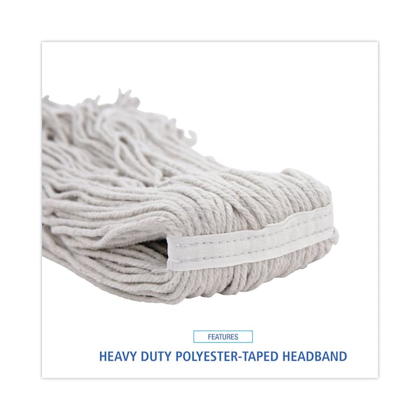 Mopa húmeda Unisan de 1.25 pulgadas, de bucle en el extremo, color blanco, de algodón, paquete de 12, UNS 4032C - UNS 4032C