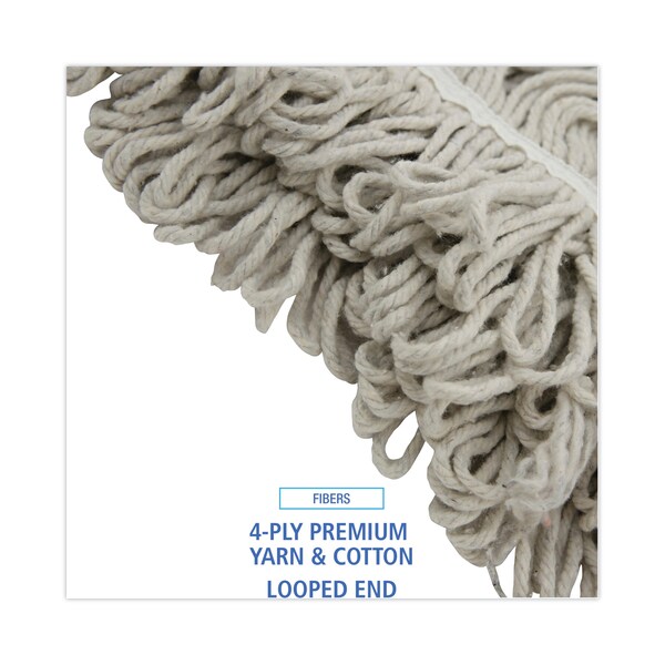 Mopa húmeda Unisan de 1.25 pulgadas, de bucle en el extremo, color blanco, de algodón, paquete de 12, UNS 4032C - UNS 4032C