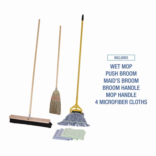 Kit de limpieza Boardwalk 60 in L, azul, algodón/rayón/sintético - BWKCLEANKIT