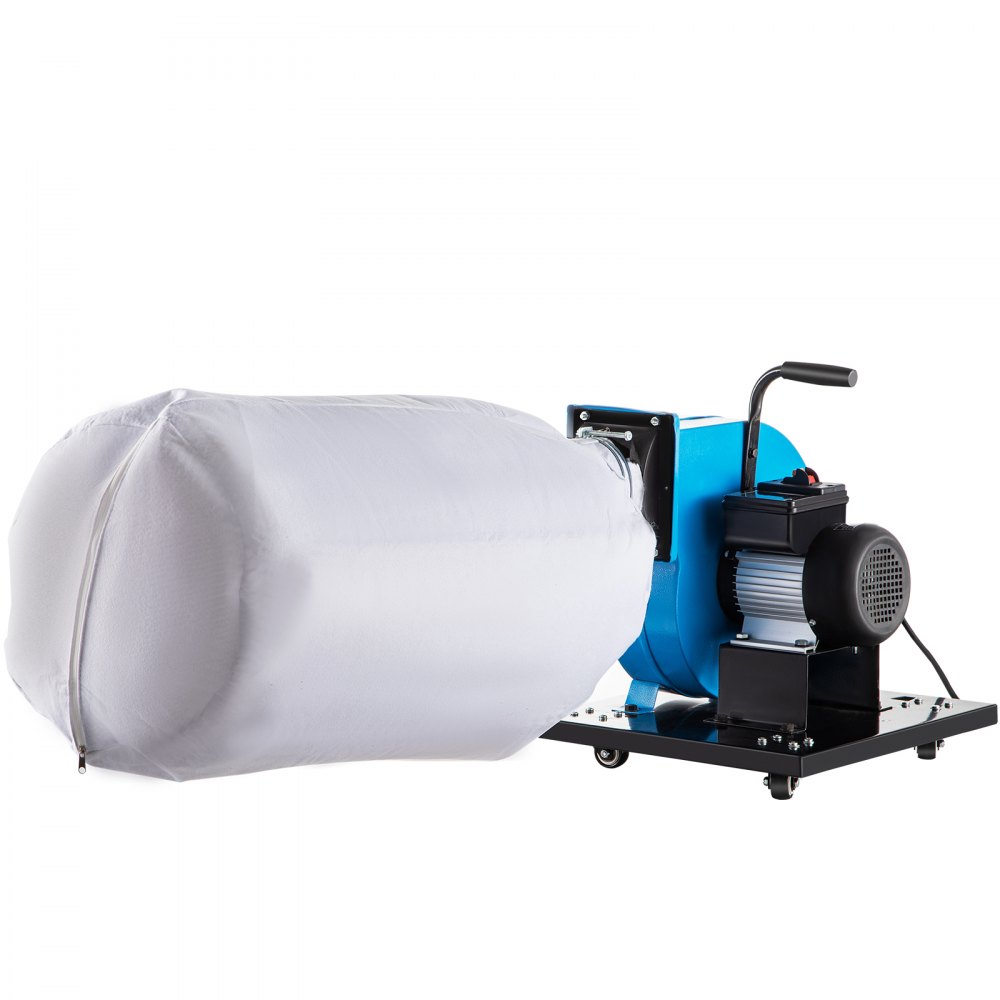 VEVOR 1HP Dust Collector, 537 CFM Wheeled Jet Dust Collection, Potable 15-Gallon Bag Dust Collector, 30 Micron Bag Filtration Dust Collector, Dust Collector Central Machinery System - CCQ1HPDTBD0000001V1