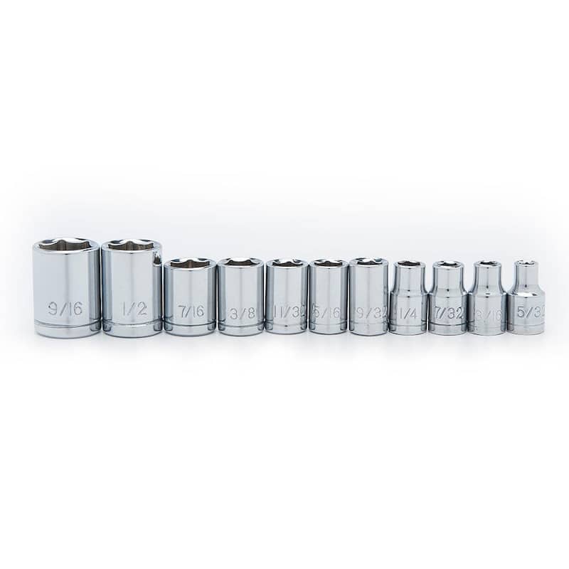 Juego de llaves de trinquete y dados Husky de 1/4 y 3/8 pulgadas, cortos (46 piezas) - H46PCSTS
