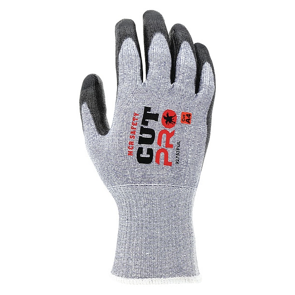 Guantes recubiertos Mcr Safety, nivel de corte A4, calibre 13, negro/blanco, M - 92753PUM