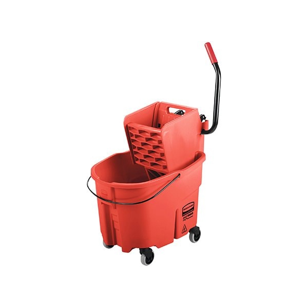 Cubeta/escurridor Rubbermaid WaveBrake - Side Press, 35 cuartos - Rojo - BUY02216205