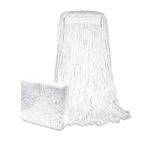 Fregona de corte Performance Plus, 20 oz de peso seco, blanco, rayón, paquete de 12 - P10520