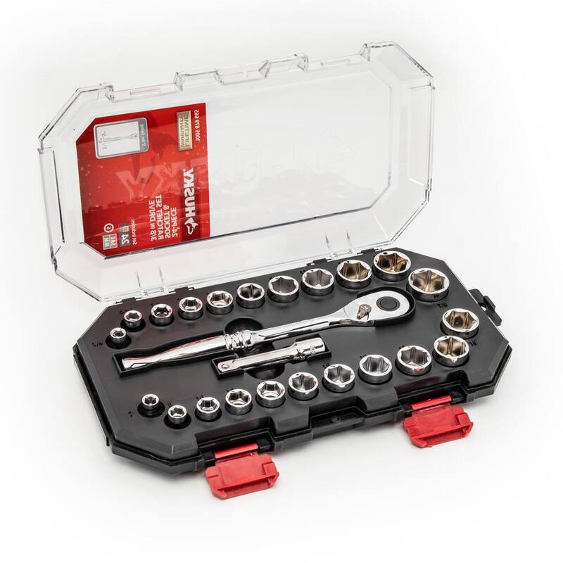 Set de dados estándar SAE/Métrico para trinquete de 3/8 de pulgada Husky (24 piezas) - H3D24PCSWS