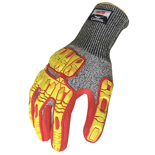 Guantes Condor Hi-Vis Cut Resistant Impact Coated, Nivel de corte 3, 13 ga, Gris/Amarillo, 3XL - 53GM90.