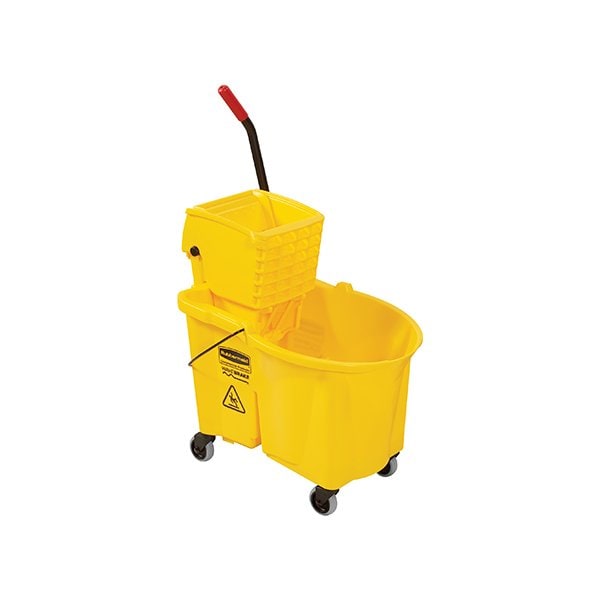 Rubbermaid Cubeta/Exprimidor WaveBrake - Presión lateral, 44 cuartos - Amarilla - BUY02216207