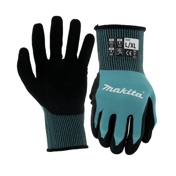 Guantes Makita, Nivel de Corte 1, Nitrilo, Grande/Extra Grande - T-04123