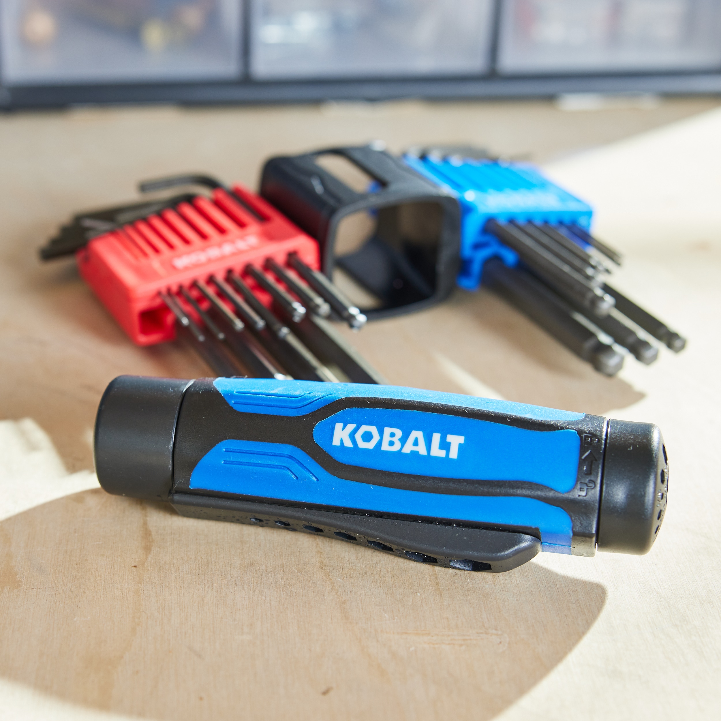Juego de llaves hexagonales de extremo de bola Kobalt surtidas estándar (SAE) y métricas 22 piezas combinadas, modelo KHK01