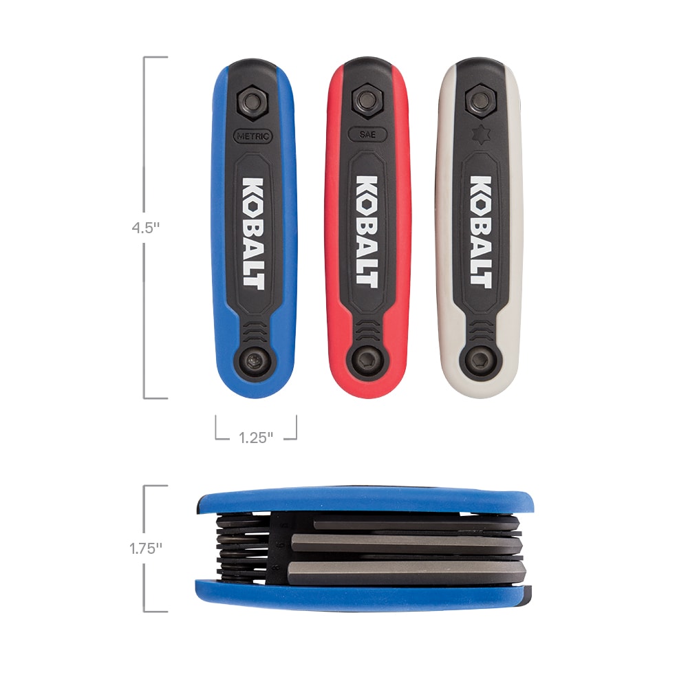 Juego de llaves hexagonales combinadas, estándar (SAE) y métricas, de 25 piezas, Kobalt KHK06