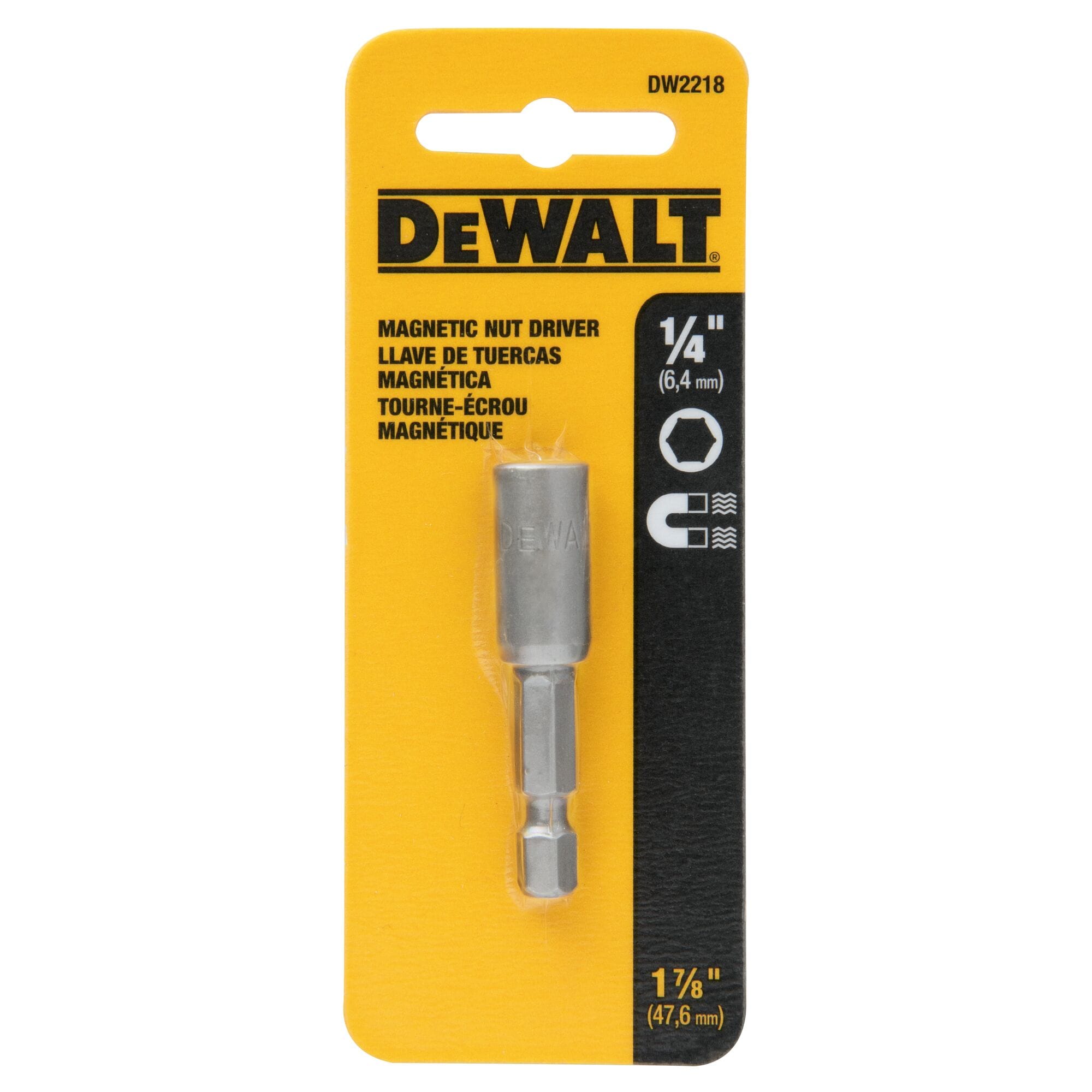 Destornillador para tuerca hexagonal DEWALT 1/4 pulgadas x 1-7/8 pulgadas modelo DW2218