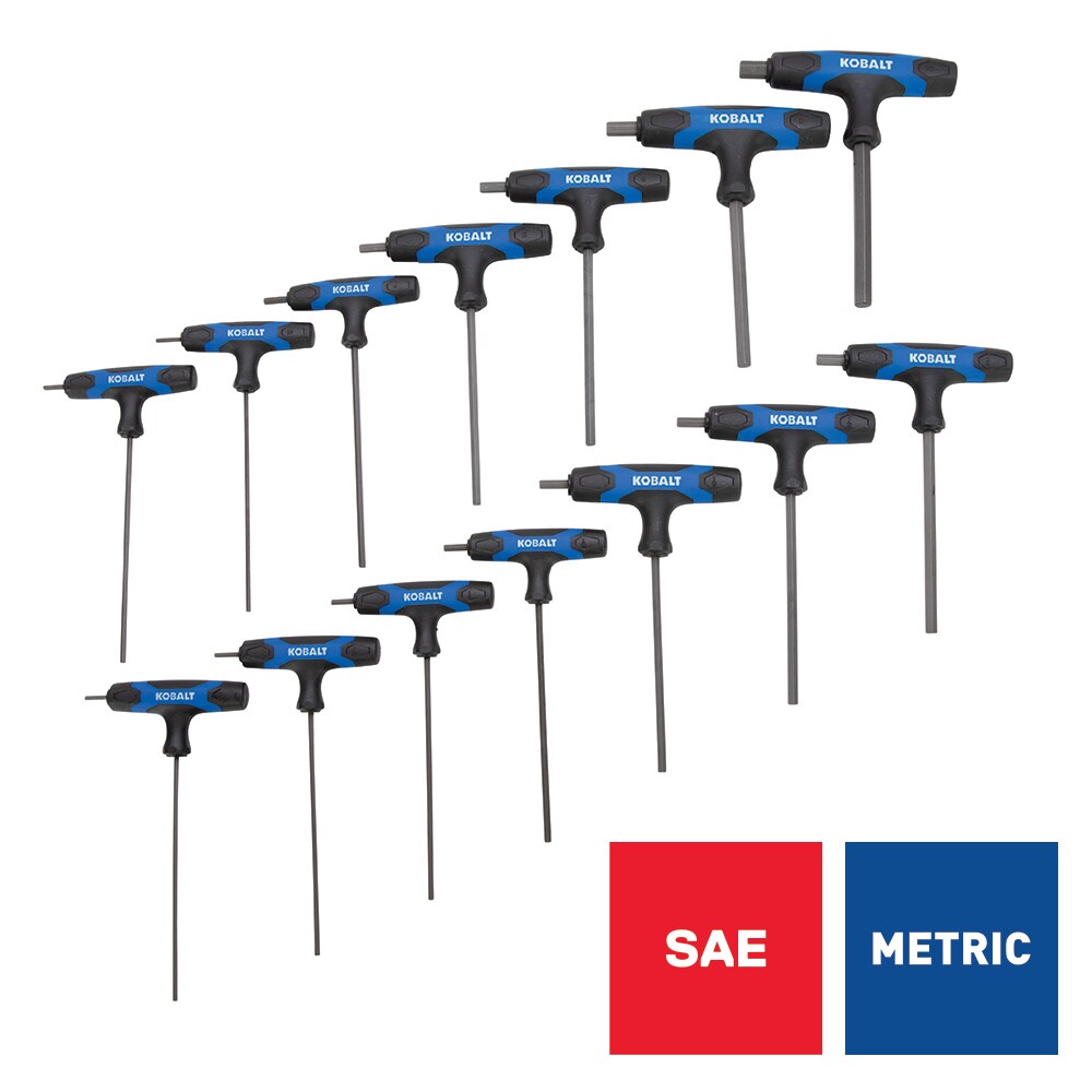 Juego de llaves hexagonales combinadas estándar (SAE) y métricas de 14 piezas Kobalt T-Handle Set 81729
