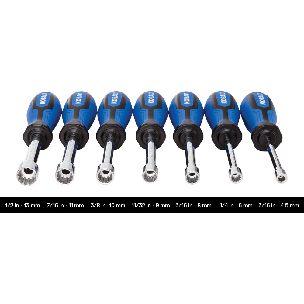 Set de 7 llaves de tuercas Kobalt Spline, SAE y métricas, modelo 87050