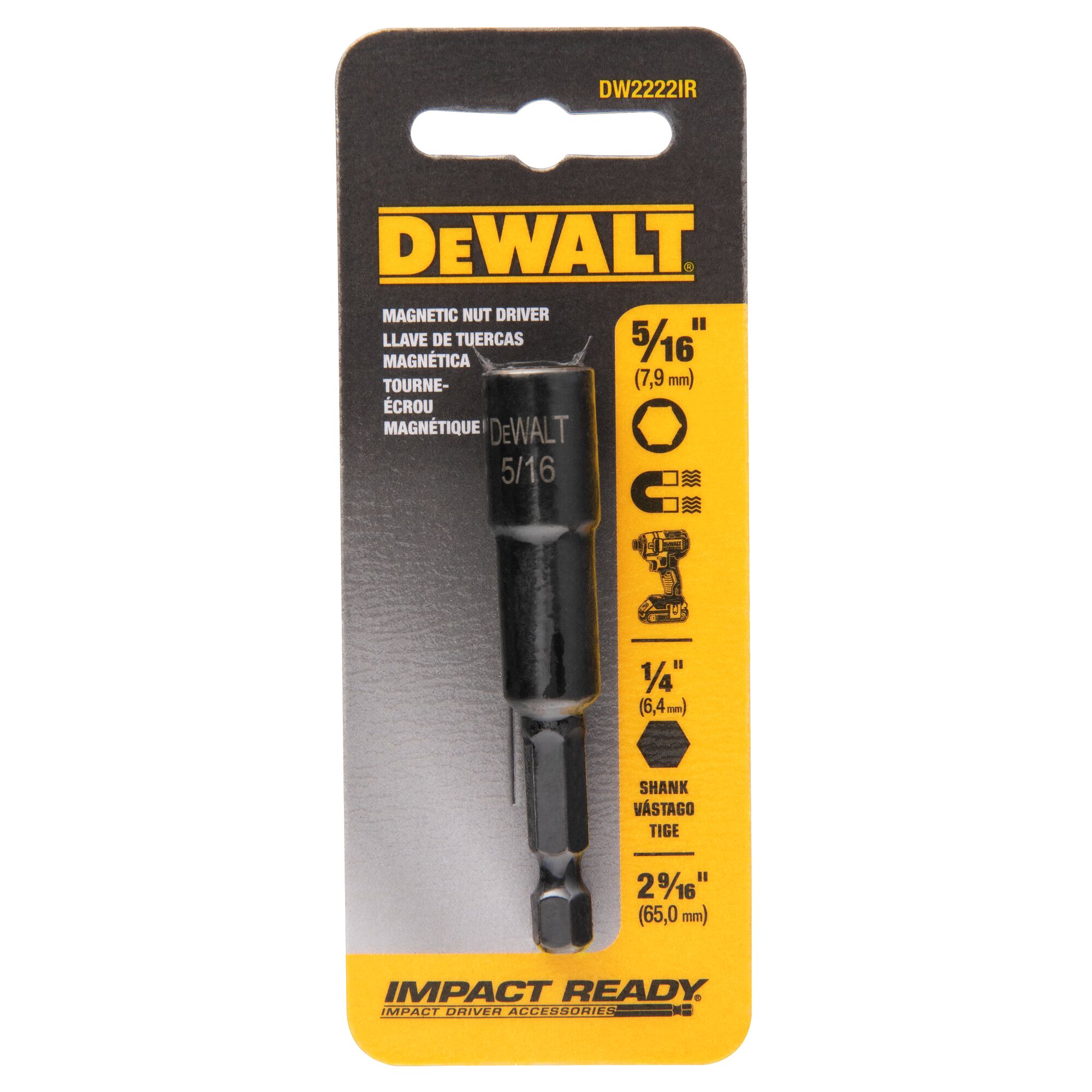DEWALT 5/16-pulg x 2-9/16-pulg Controlador de Tuerca Hexagonal DW2222IR