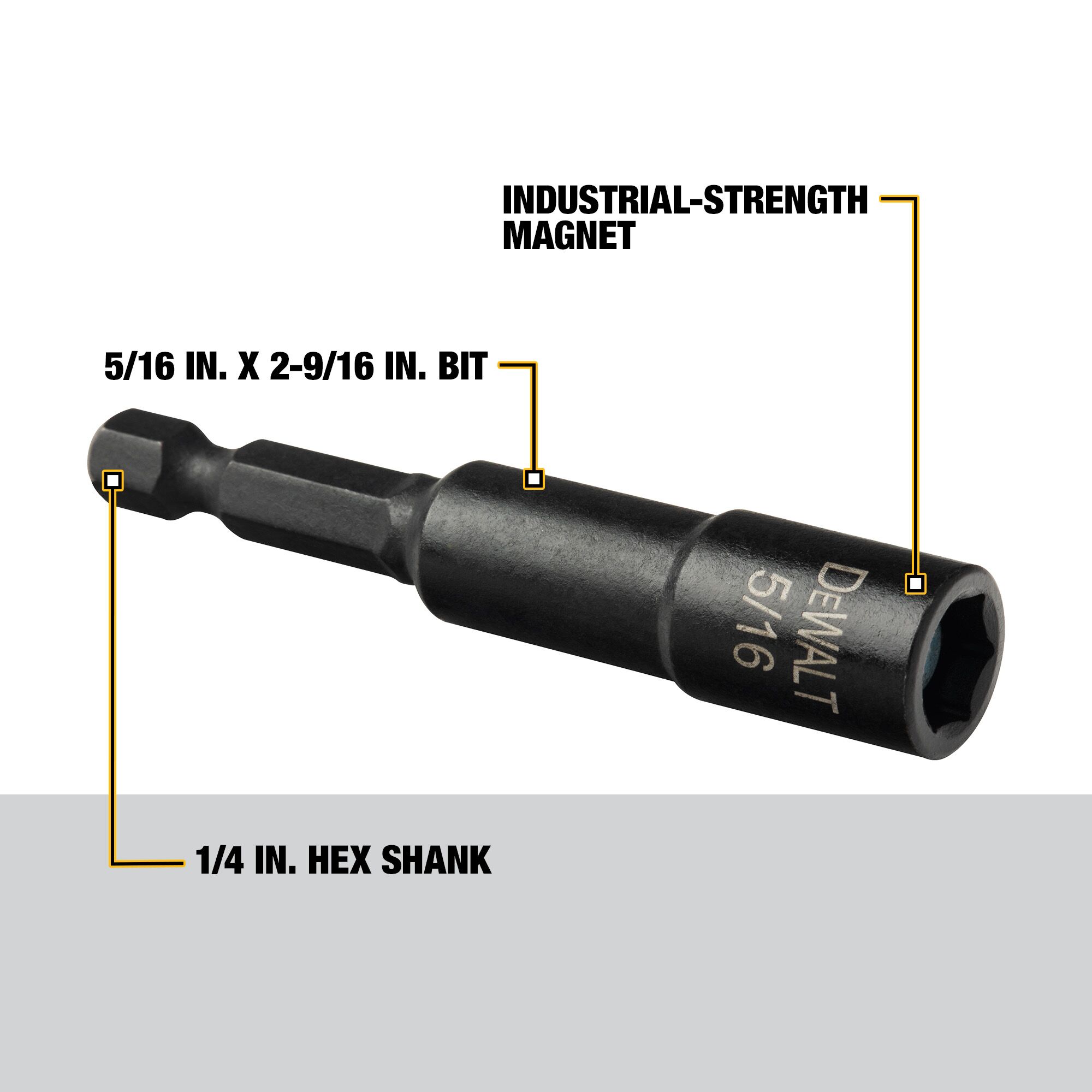 DEWALT 5/16-pulg x 2-9/16-pulg Controlador de Tuerca Hexagonal DW2222IR