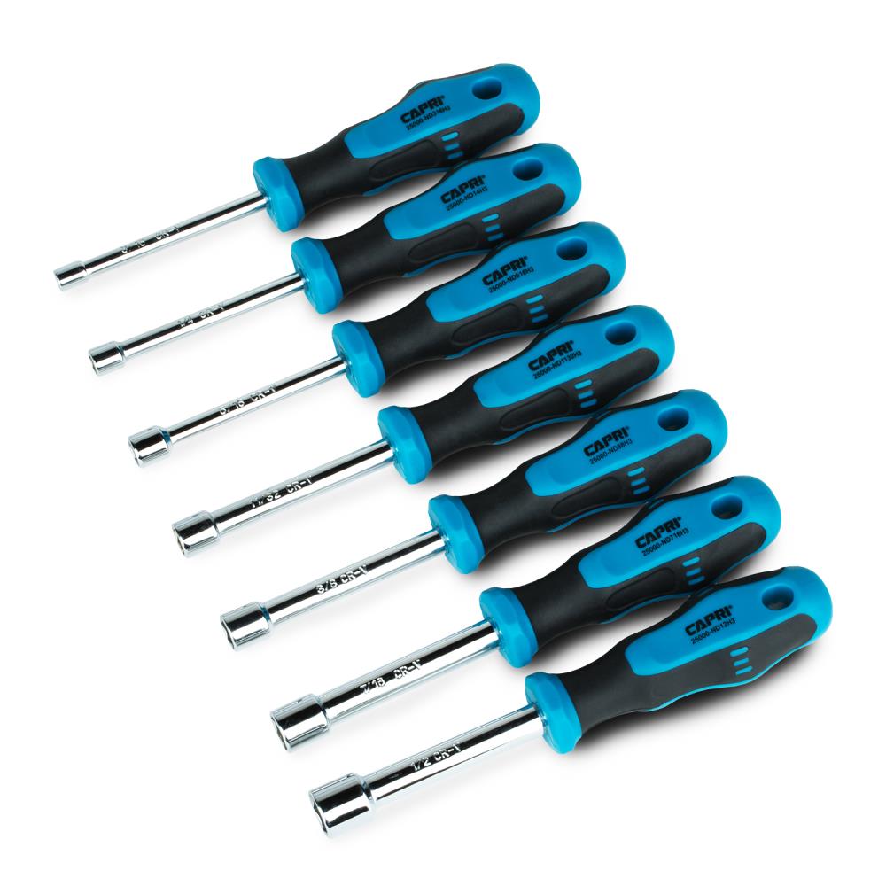 Juego de 7 piezas de controladores de tuercas hexagonales estándar (SAE) Capri Tools CP25000-NDS7H3PS