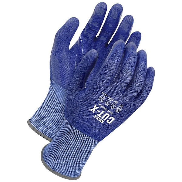 Guantes recubiertos de silicona Bdg, Nivel A9 de corte, 18 ga, Azul, Talla L - 99-1-9690-9