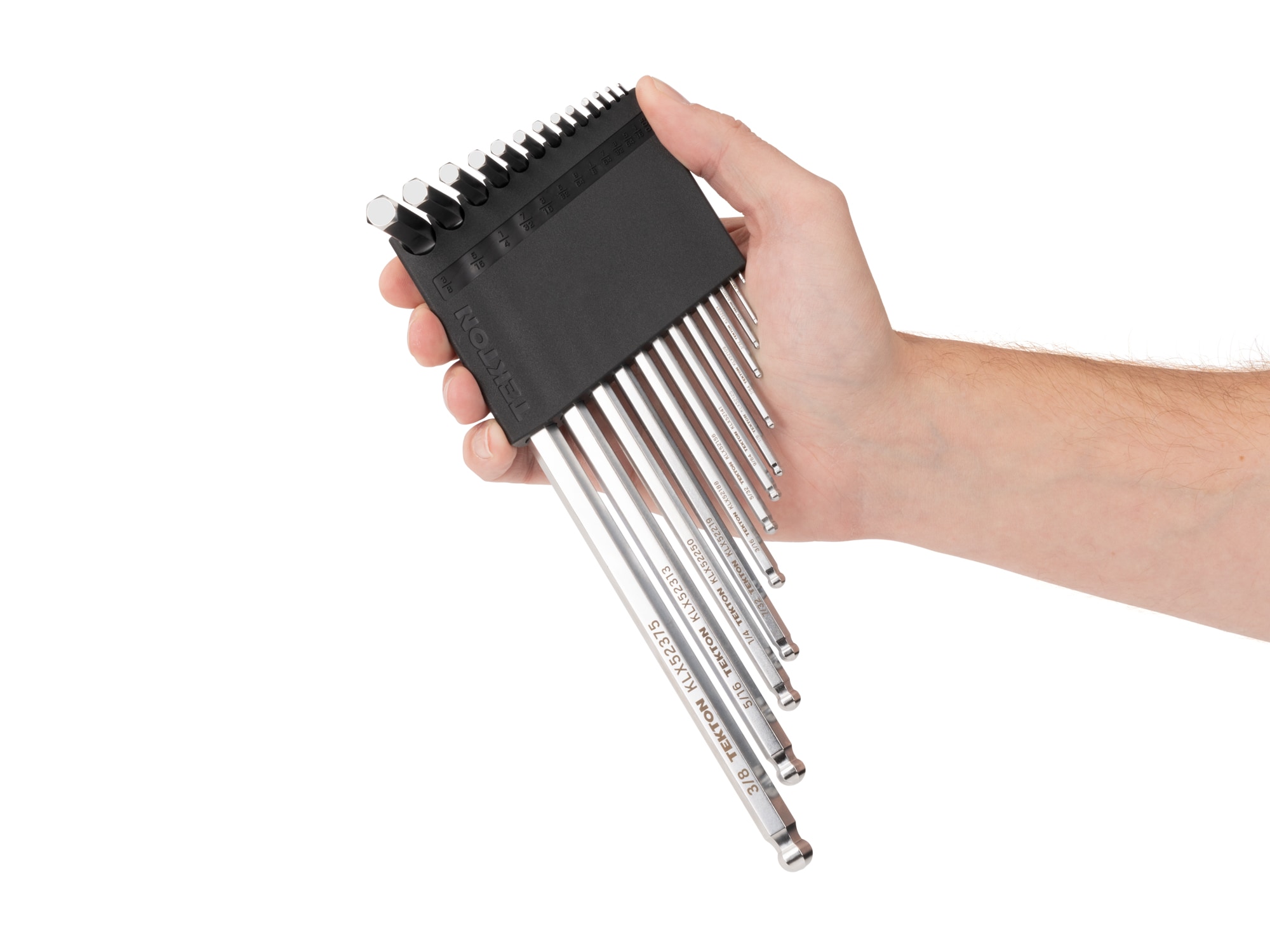 Juego de llaves hexagonales de bola TEKTON de 0.050 a 3/8 de pulgada, surtido estándar (SAE) de 13 piezas, modelo KLX91101