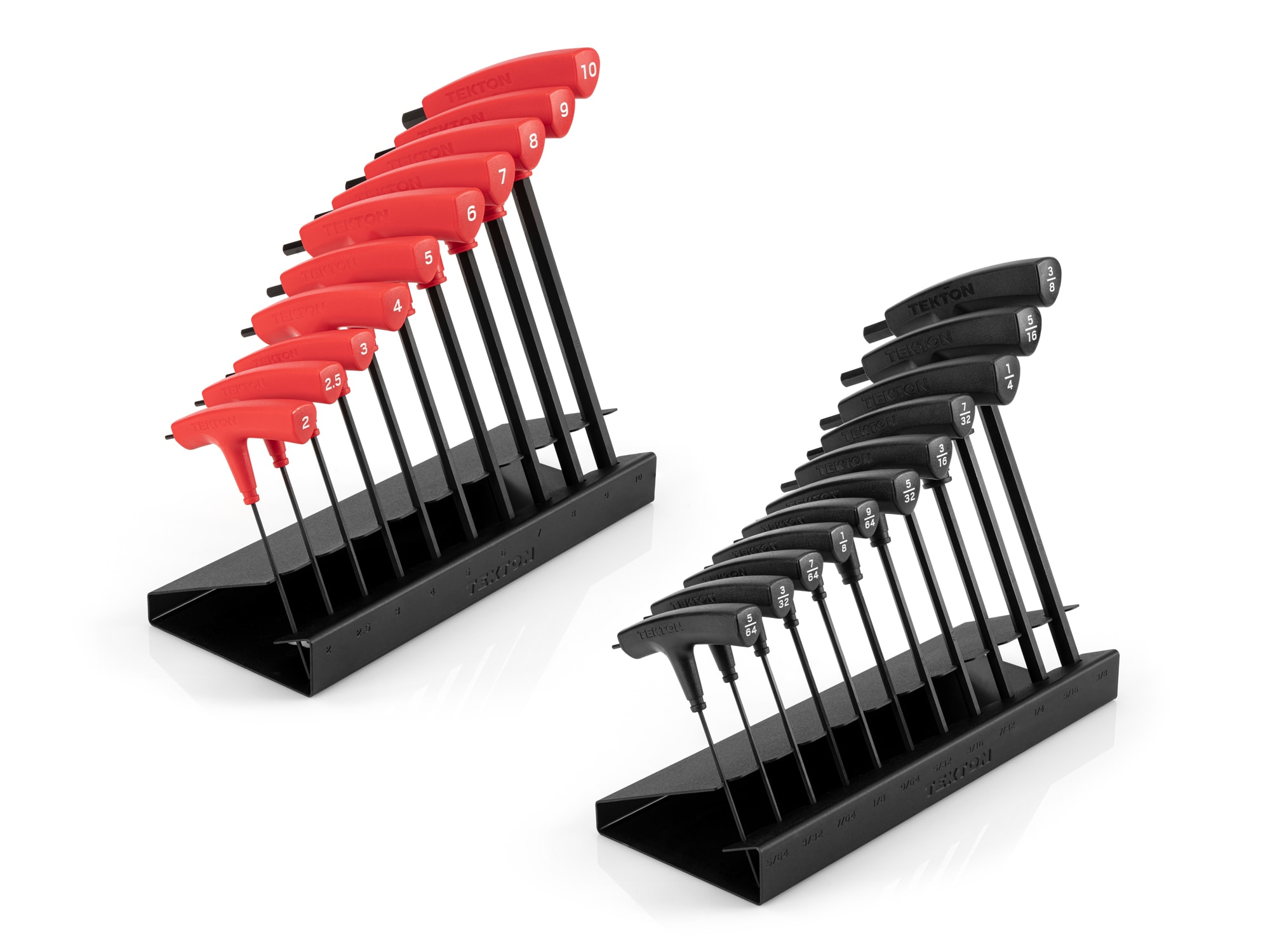 Juego de llaves hexagonales TEKTON surtidas T-Handle Estándar (SAE) y métricas 21 piezas combinadas modelo KTX92302