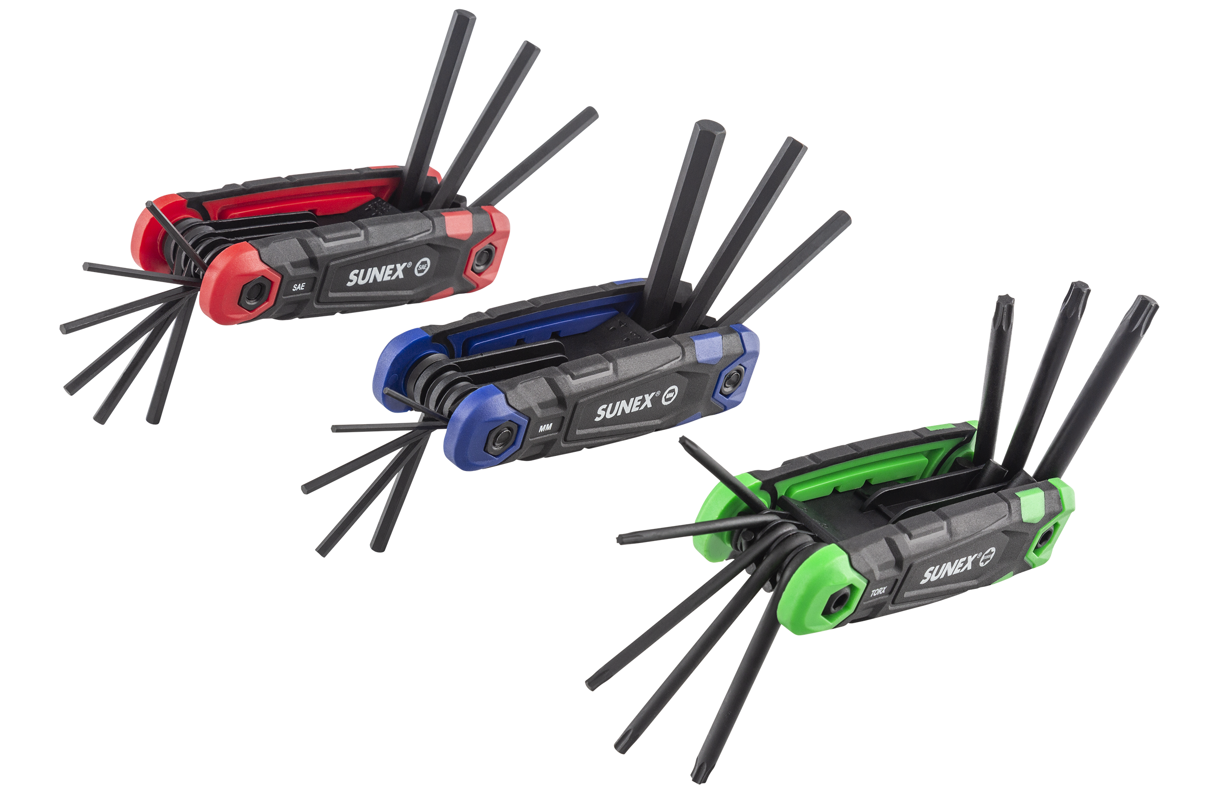Juego de 25 llaves hexagonales/torx estándar (SAE) y métricas combinadas SUNEX TOOLS 98525F