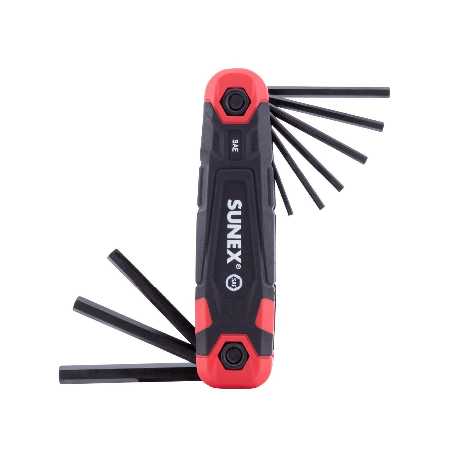 Juego de 25 llaves hexagonales/torx estándar (SAE) y métricas combinadas SUNEX TOOLS 98525F