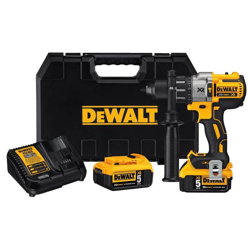 DEWALT 20V MAX XR Taladro sin escobillas inalámbrico de martillo de 3 velocidades de 1/2 pulgada y Kit de Herramienta Multifunción Oscilante sin escobillas ATOMIC 20V - DCD996P2WDCS354
