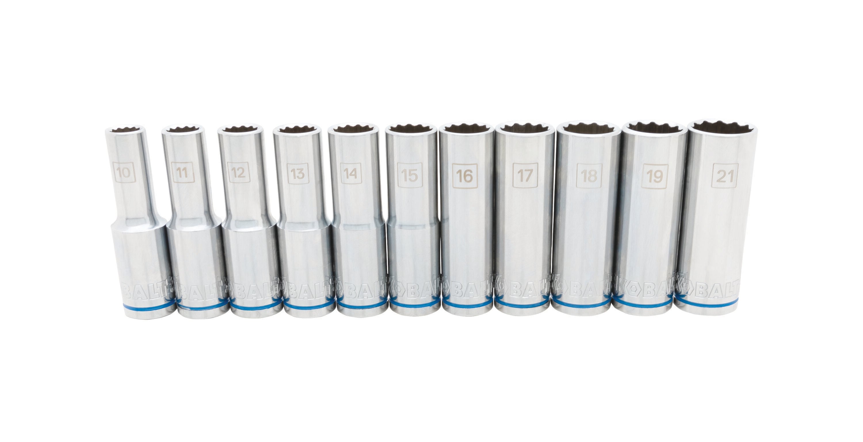 Juego de dados profundos métricos de 1/2 pulgada Kobalt de 11 piezas 81720