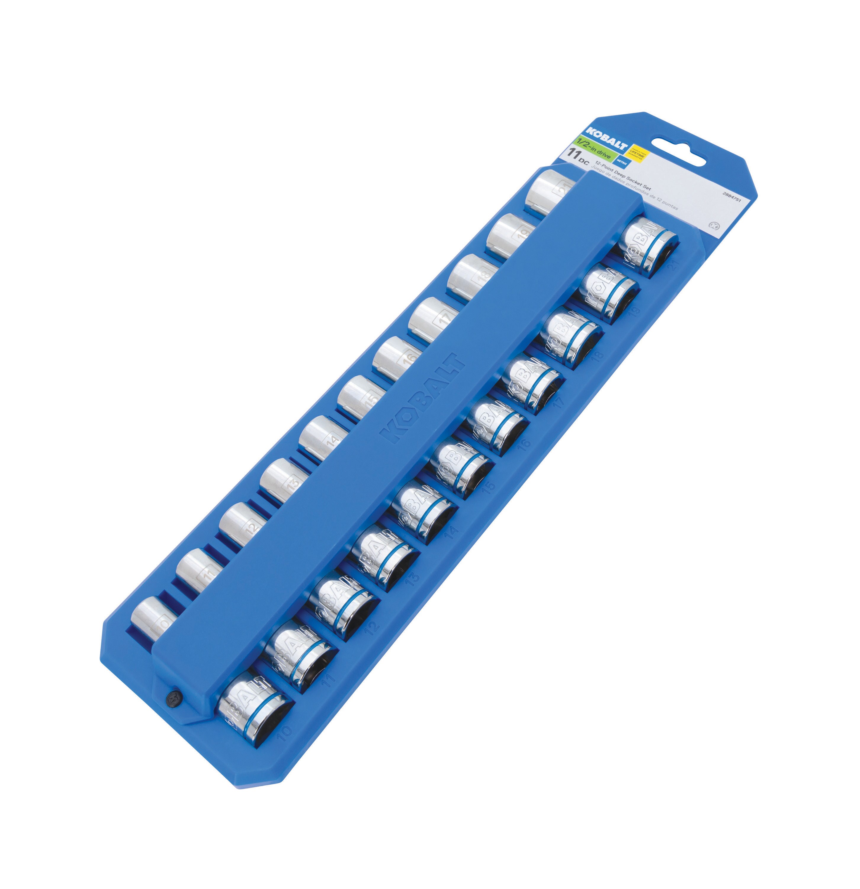 Juego de dados profundos métricos de 1/2 pulgada Kobalt de 11 piezas 81720