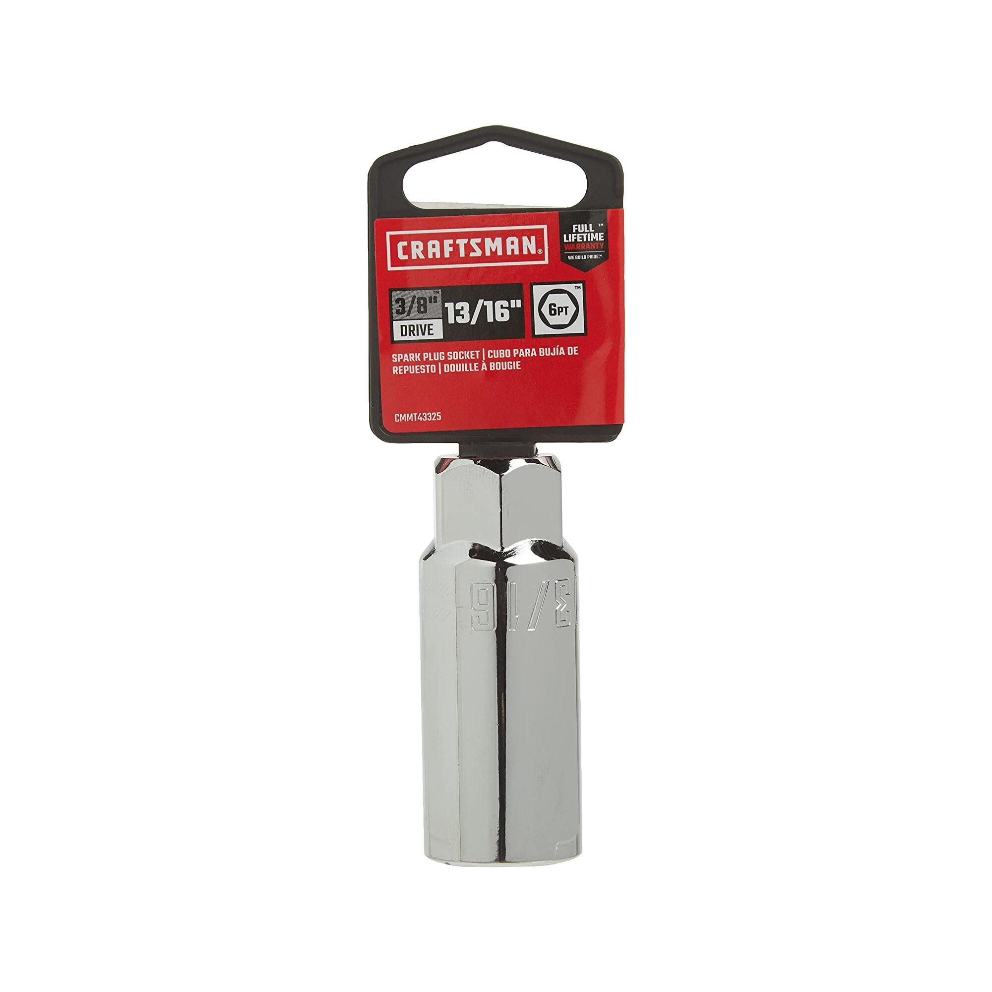 Llave de bujía estándar de 13/16 pulgadas para trinquete de 3/8 pulgadas CRAFTSMAN CMMT43325