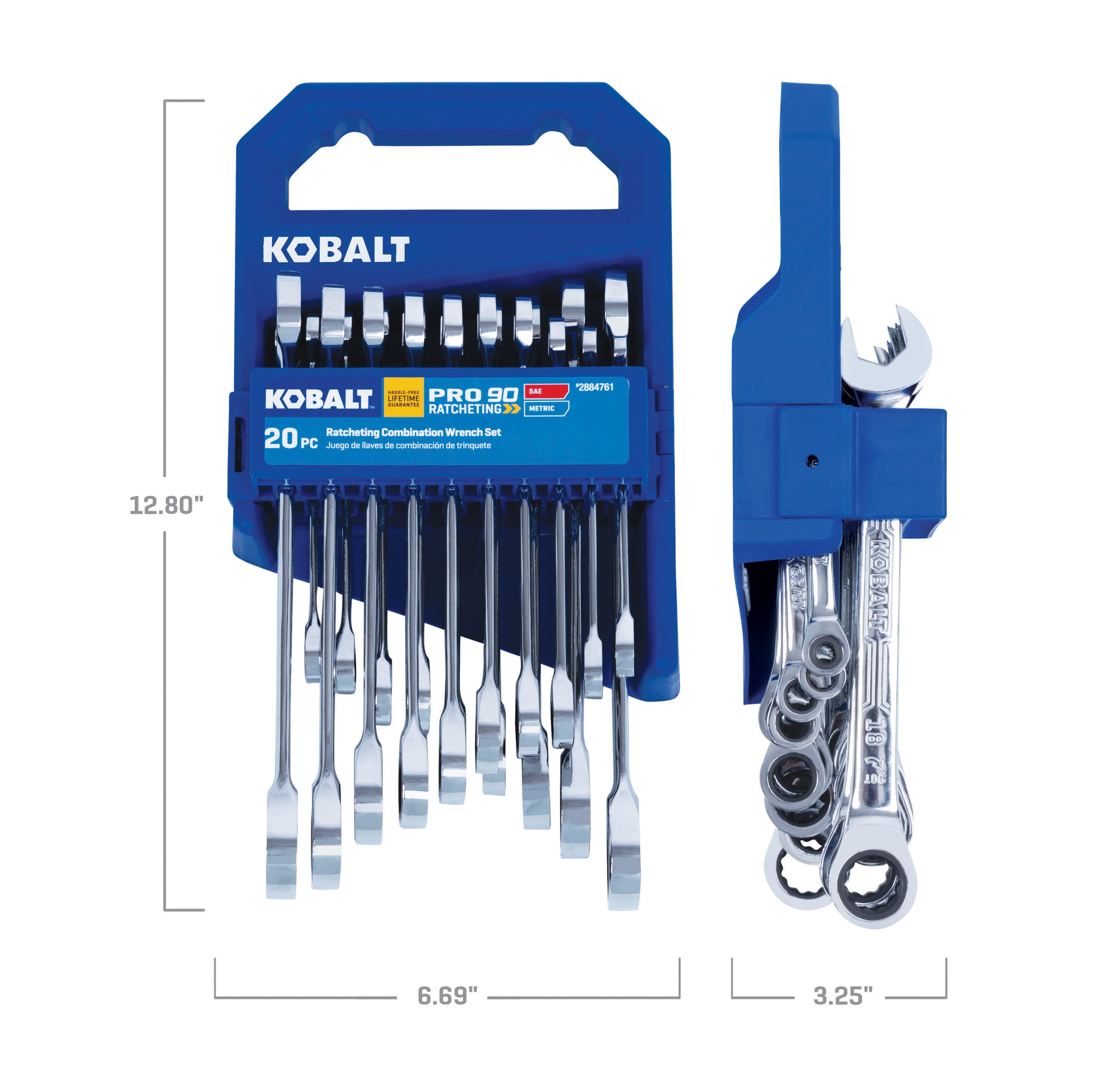 Juego de 20 piezas de llaves de trinquete estándar (SAE) y métricas Kobalt 81730