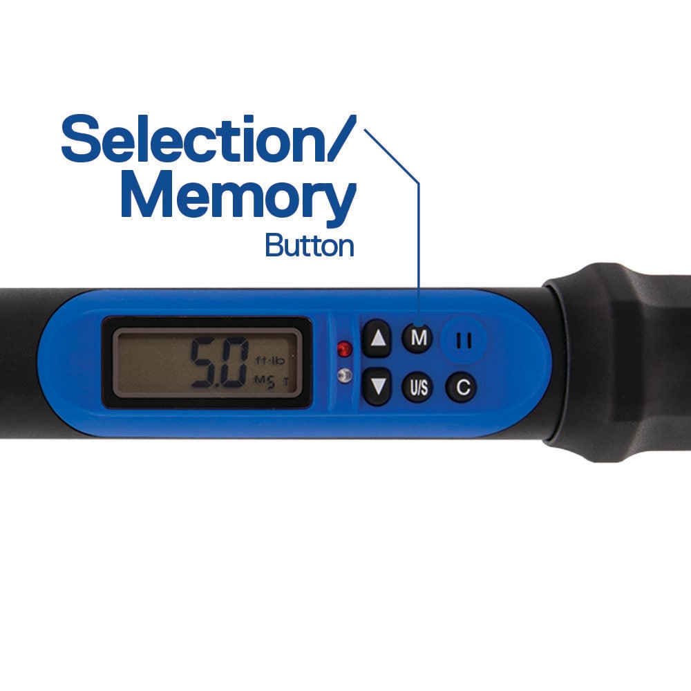 Llave de torsión digital de 3/8 pulgadas Kobalt (5 ft/lb a 100 ft/lb) con baterías incluidas 81731